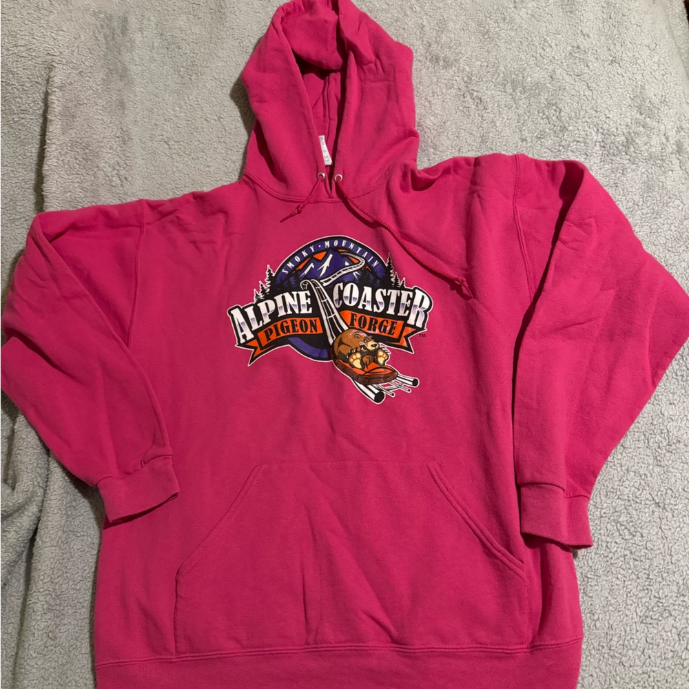 Jerzees Vibrant Pink Graphic Hoodie